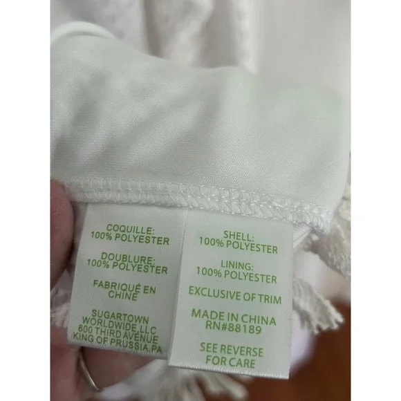 Lilly Pulitzer Seminole Dress XL Resort White Crochet Zebra Lace Cover Up - Picture 6 of 6